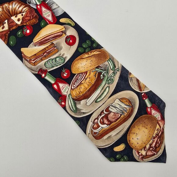 VTG Tabasco Spicy Lunch Men's Silk Tie 4x58 - Picture 1 of 8